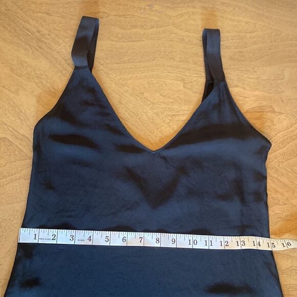 Rag & Bone Zoe Black Flowy Asymmetrical Slip Midi Dress Size Petite Small - Picture 7 of 12